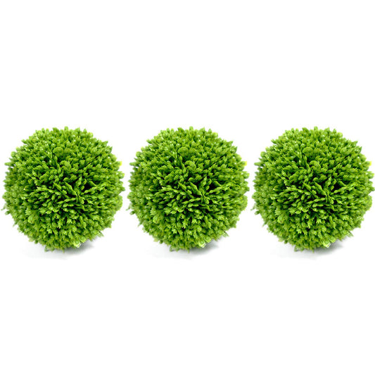 Bibelot Artificial Green Plant Decorative Balls, Indoor Topiary Bowl Filler Greenery Balls, 3.5 Inch Diameter, Set of 3