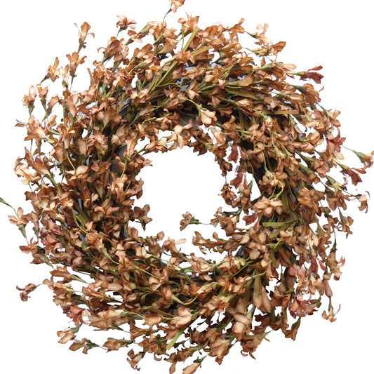 Bibelot Fall Wreath for Front Door, Artificial Forsythia Flower Wreath 18’’ Artificial Blossom Flower Wreath, Farmhouse Wreath for Festival Wall Decor